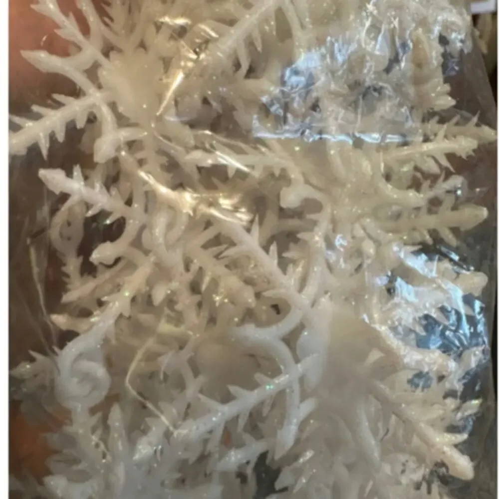 2 Strands of Vintage Snowflake Christmas Winter garland NWT